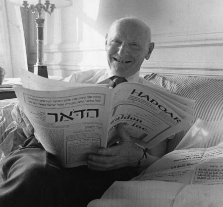 Isaac Bashevis Singer  at home in New York, 1975 