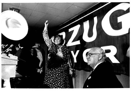 Bella Abzug throws her hat in the ring, and announces her run for Mayor of New York, 1977