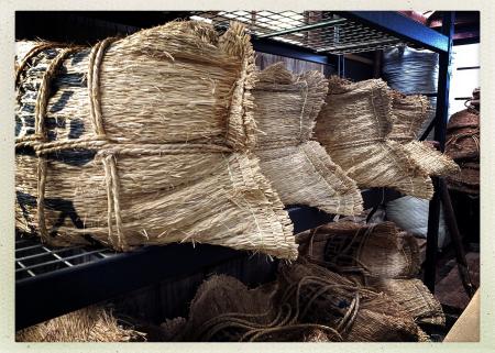 Bales of indigo at Yamamura Takeshi